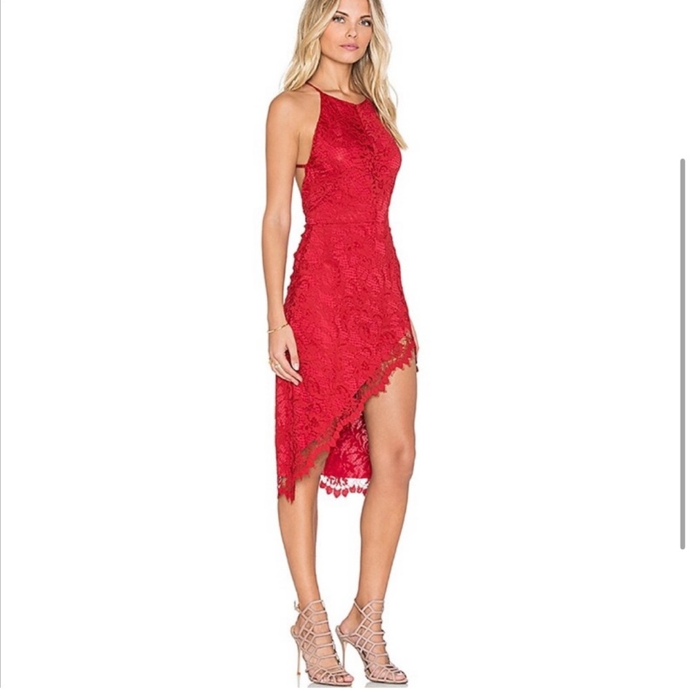 Revolve Red Lace Dress